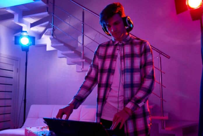 DJ on New Year party in house