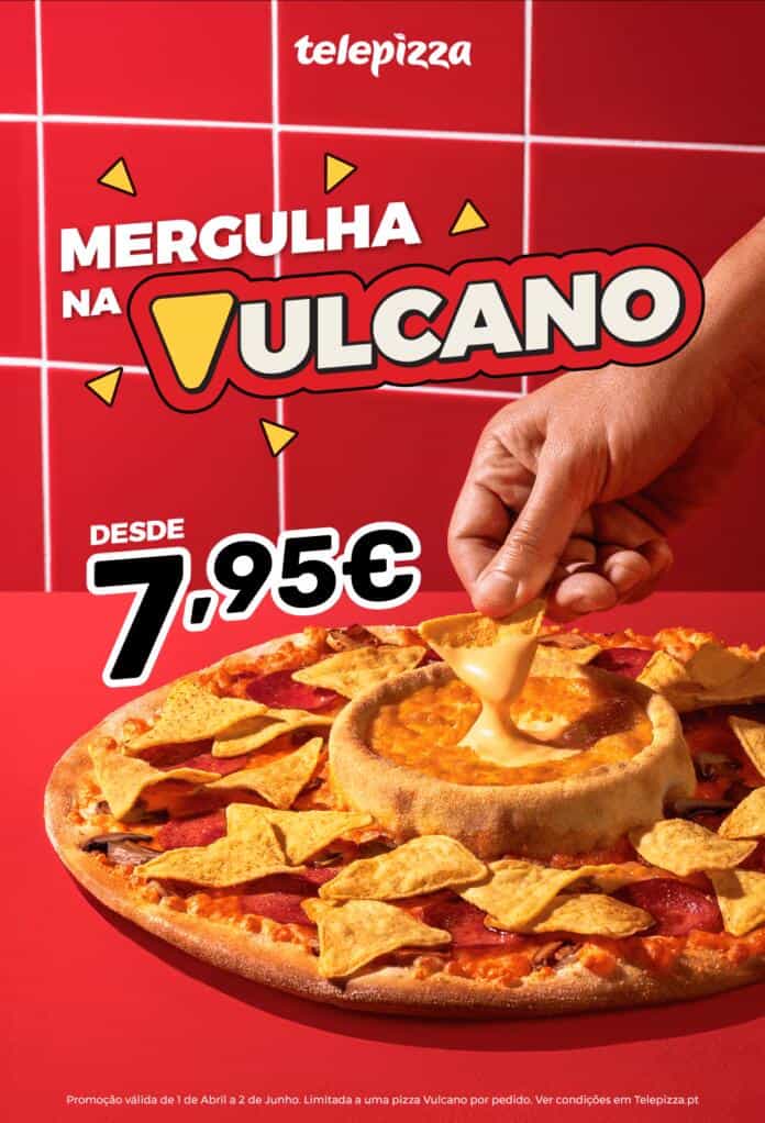 A Telepizza acaba de relançar uma das suas pizzas mais emblemáticas e adoradas pelo público: a Pizza Vulcano.